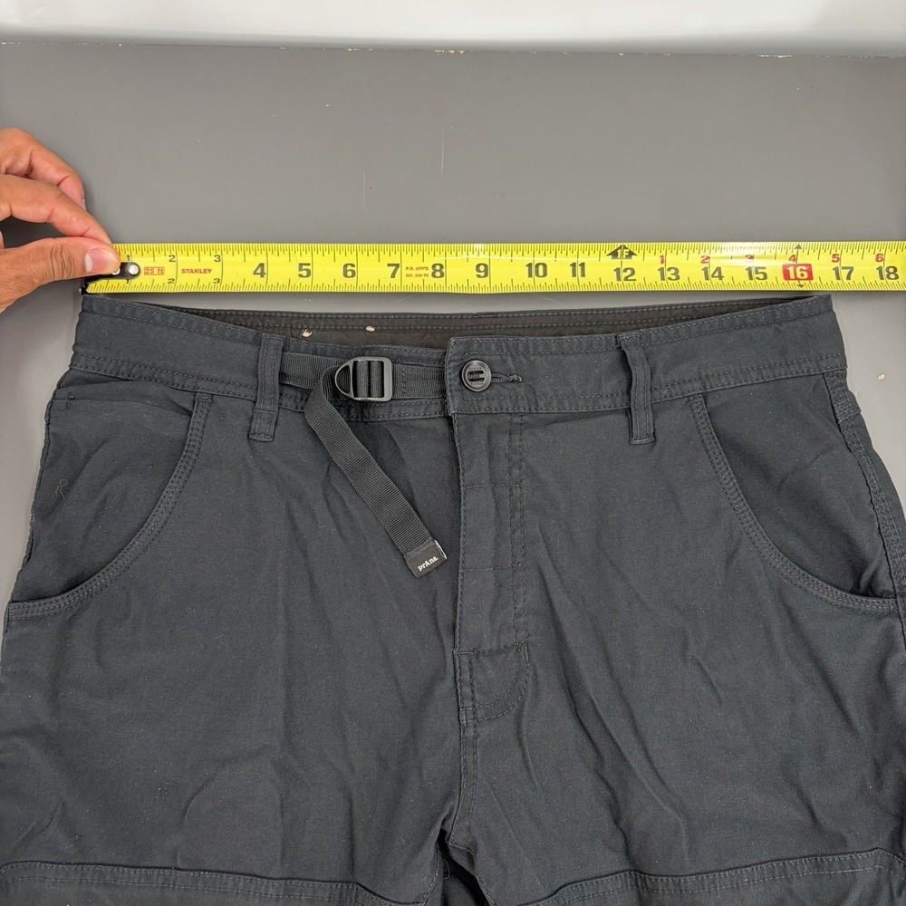 PrAna Zion Pants Mens 33x31 Cargo Belted Stretch Relaxed Hiking Outdoors Black - Picture 8 of 10